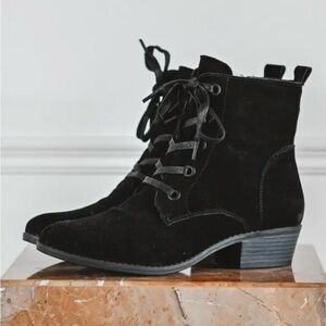 Aqua Diva Darie water resistant suede black granny boots